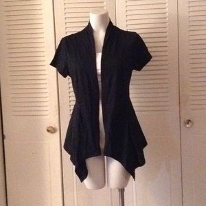 Brand NWOT Black Lace-Back Flair Top